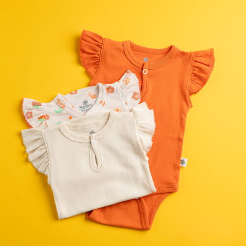 Body Alitas Manga Corta Naranjita Hueso