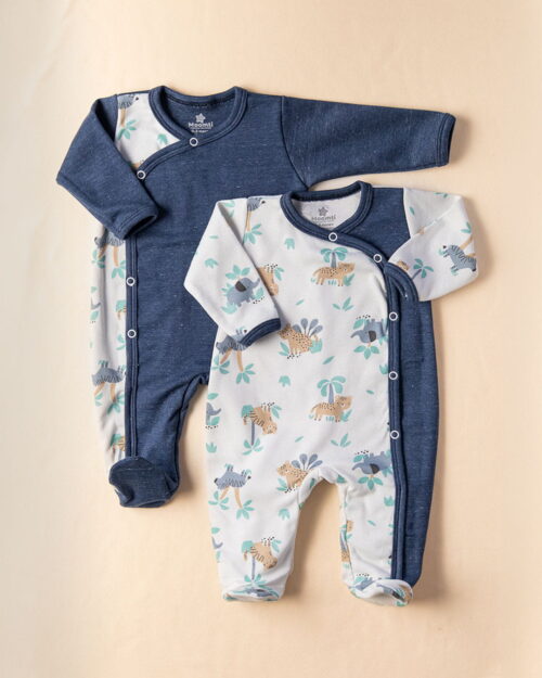 Pijama Kimono Azul Zafari